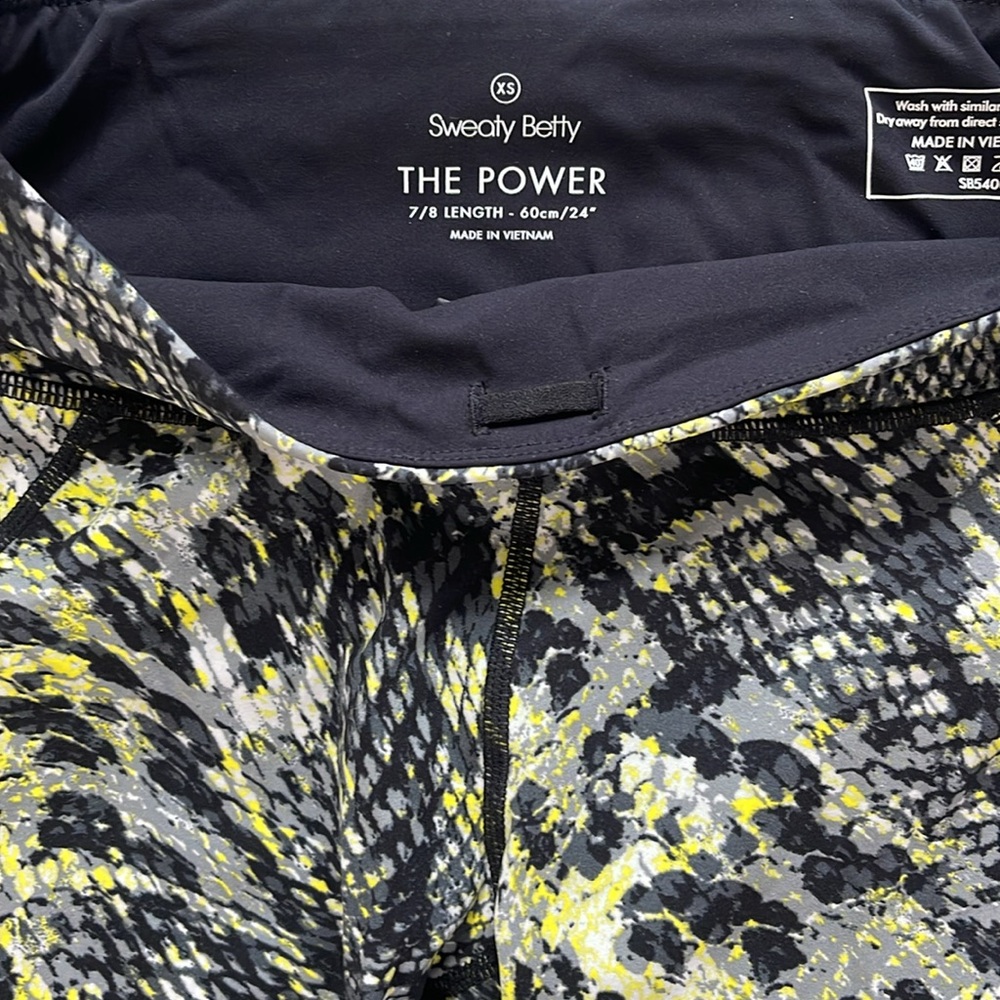 Sweaty Betty Power Pocket Workout Leggings In Citrus Green Snake Print- XS - Picture 9 of 12